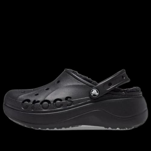 Crocs Baya Platform Lined Clog Sandals 'Black' (Women's)