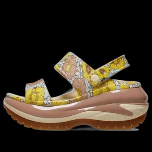 Crocs Mega Crush Retro Floral Sandals 'Vanilla Cork'