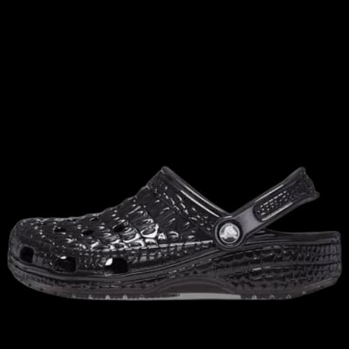 Crocs Classic Metallic Crocskin Clogs 'Black'