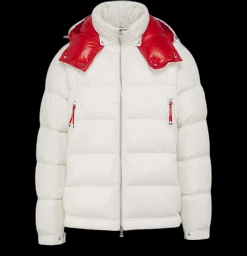 Moncler Poirier Puffer Jacket White/Red