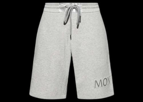 Moncler Logo Embroidered Drawstring Shorts Grey