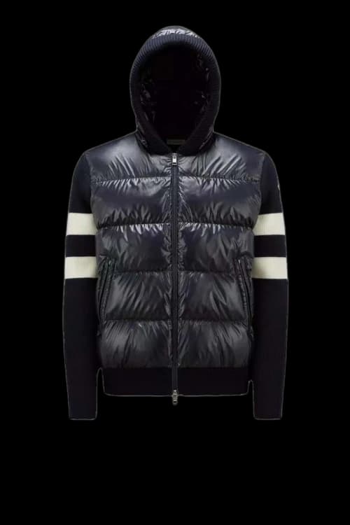 Moncler Padded Wool Cardigan Night Blue