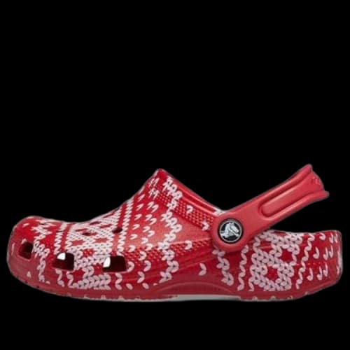 (GS) Crocs Classic Holiday Sweater Clogs 'Red White'