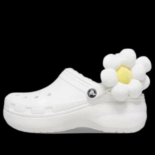 Crocs Classic Flower Clogs 'White' (Women's)