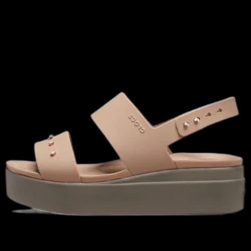 Crocs Brooklyn Studded Low Wedge 'Cork Mushroom' (Women's)