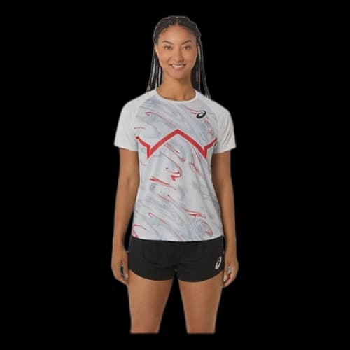 ASICS CJ-Line Light Short Sleeve Top 'Lacier Grey Electric Red' (Women's)