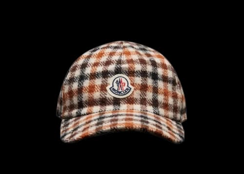 Moncler Women's Houndstooth Wool Hat Brown