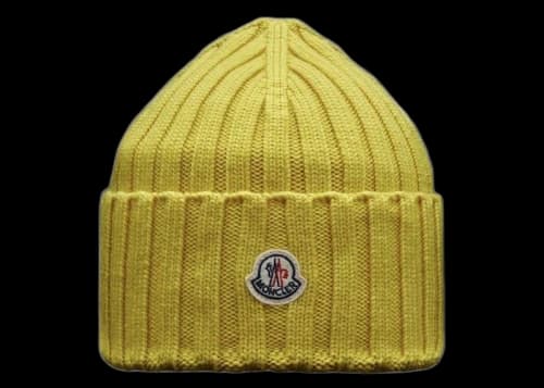 Moncler Ribbed Knit Beanie Yellow