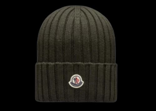 Moncler Ribbed Knit Beanie Army Green