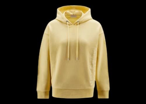 Moncler Women's Metallic Spray Effect Logo Print Hoodie Pale Yellow