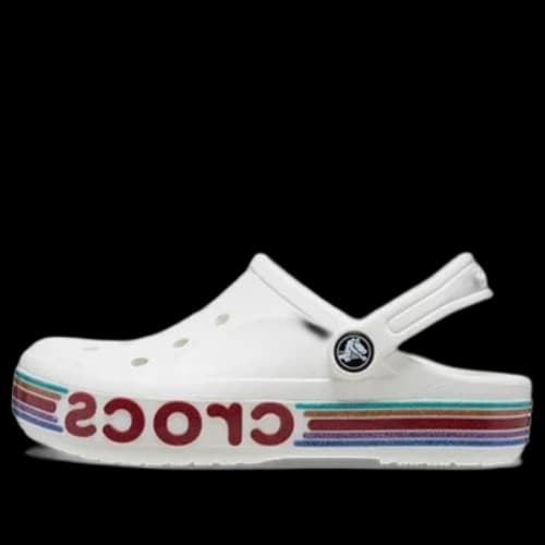 (GS) Crocs Bayaband Rainbow Glitter Clogs 'White Red'