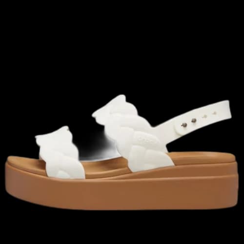 Crocs Brooklyn Woven Wedge Sandals 'White Brown' (Women's)