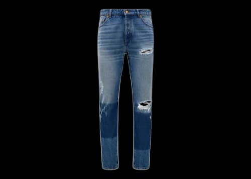 Moncler x Palm Angels Vintage-Effect Jeans Ocean Blue