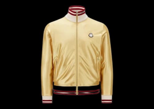 Moncler x Palm Angels Shiny Zip-Up Sweatshirt Light Yellow