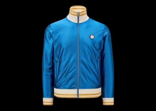 Moncler x Palm Angels Shiny Zip-Up Sweatshirt Bright Blue