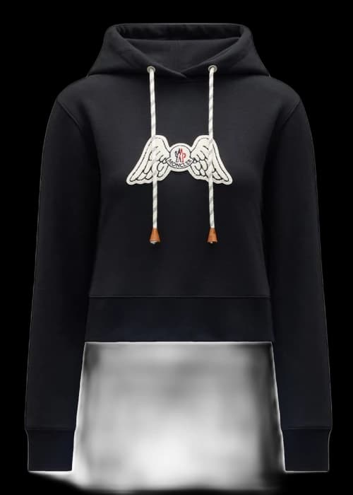 Moncler x Palm Angels Cropped Wing Patch Hoodie Black