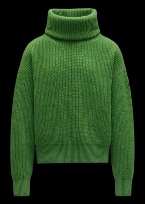 Moncler x Palm Angels Wool Polo Neck Jumper Grass Green