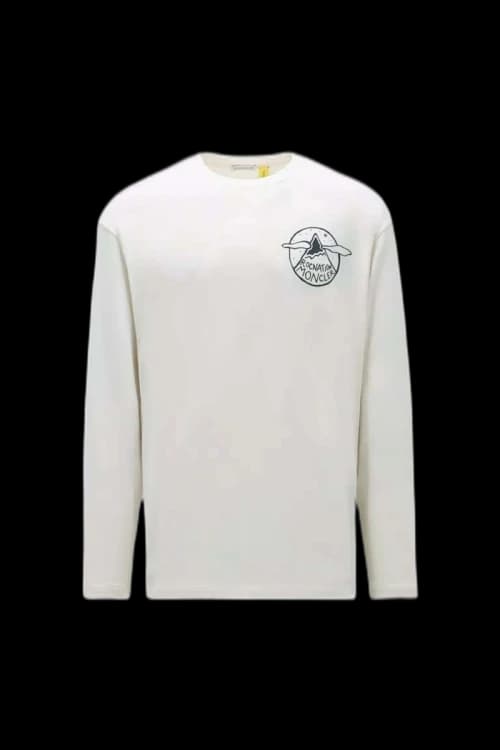 Moncler x Roc Nation by Jay-Z Logo Long Sleeve T-Shirt Off White