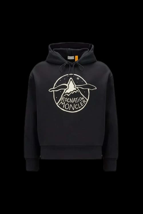 Moncler x Roc Nation by Jay-Z Logo Motif Hoodie Black