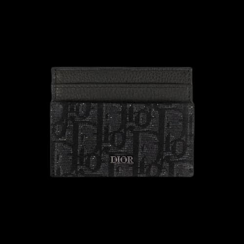 Dior Oblique Jacquard Print Double Sided Flap Card Holder 'Black'
