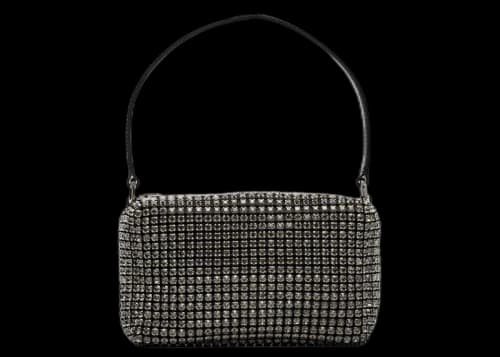 Alexander Wang Heiress Pouch In Crystal Mesh Black