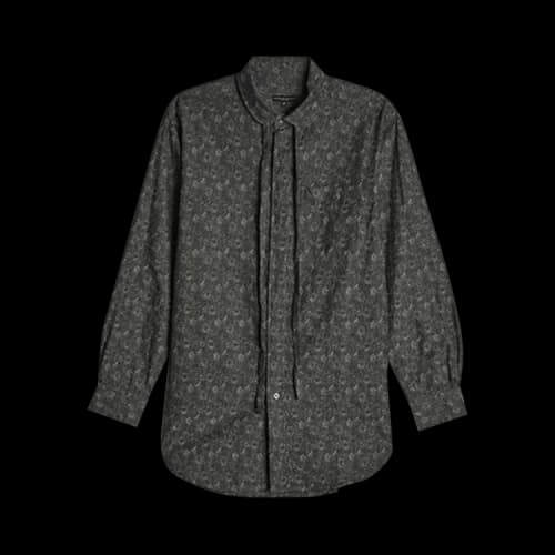 Engineered Garments Rounded Collar Shirt 'Grey Floral'