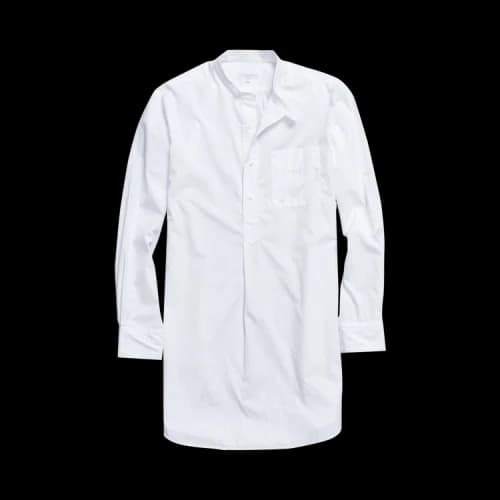 Engineered Garments Banded Collar Long Broadcloth Shirt 'White'