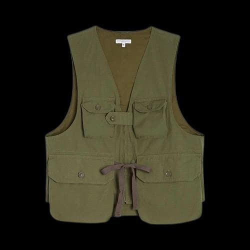 Engineered Garments Nylon Cotton Game Vest 'Olive'