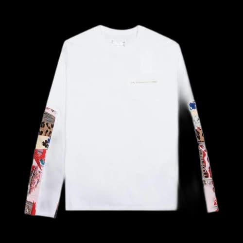 Sacai Archive Print Mix Long-Sleeve T-Shirt 'White'