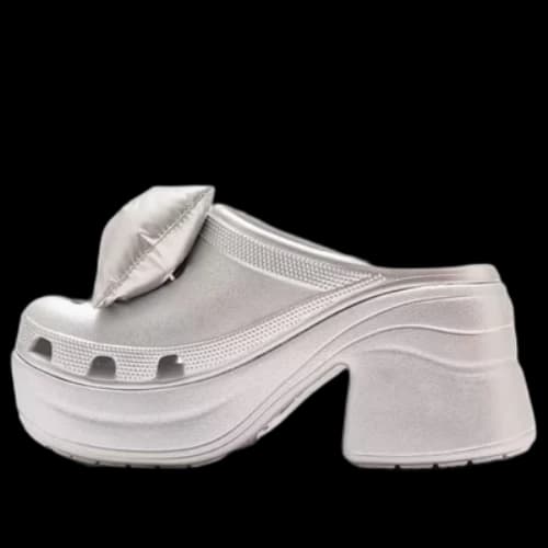 Crocs Siren Metallic Bow Clogs 'Silver' (Women's)
