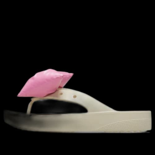 Crocs Classic Platform Bow Flip-Flops 'Beige Pink' (Women's)