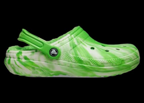 Crocs Classic Lined Clog Glow-in-The-Dark Marbled Green Slime