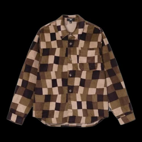 Stussy Wobbly Check LS Shirt 'Brown'
