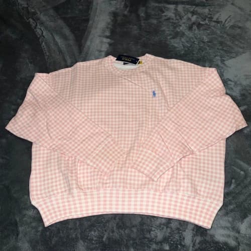 Polo Ralph Lauren Gingham Sweatshirt Pink/White