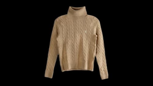 Polo Ralph Lauren Women's Wool Cashmere L/S Pullover Camel Melange