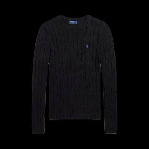 Polo Ralph Lauren Cable Knit Crewneck Sweater 'Black'