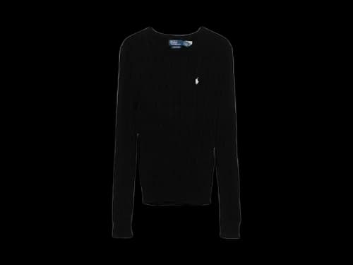 Polo Ralph Lauren Cable Knit Cotton Crewneck Sweater Poloblack