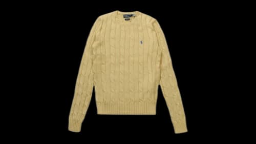Polo Ralph Lauren Women's Cable-Knit T-Bird Sweater Yellow