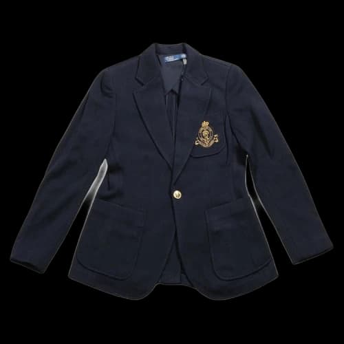 Polo Ralph Lauren Logo Crest Knit Blazer 'Navy'