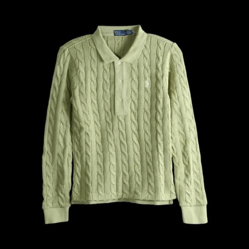 Polo Ralph Lauren Cotton Long-Sleeve Polo Shirt 'Green'
