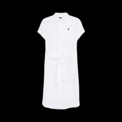 Polo Ralph Lauren Oxford Belted Midi Dress 'White'
