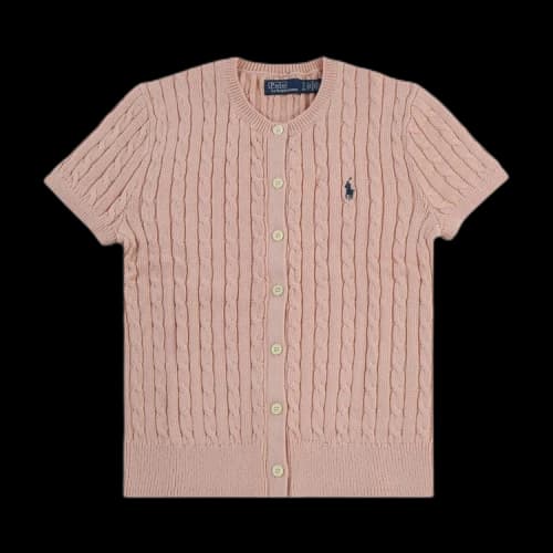 Polo Ralph Lauren Short-Sleeve Crewneck Cardigan 'Pale Pink'