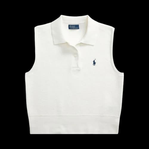 Polo Ralph Lauren Sleeveless Knit Collar Pullover Sweater 'White'