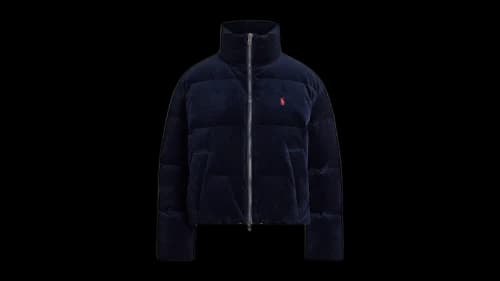 Polo Ralph Lauren Women's Wale Corduroy Puffer Coat Navy