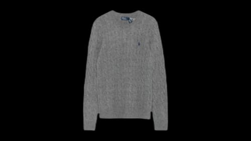 Polo Ralph Lauren Women's Long Sleeve Collared Pullover Sweater Battalion Grey Heather