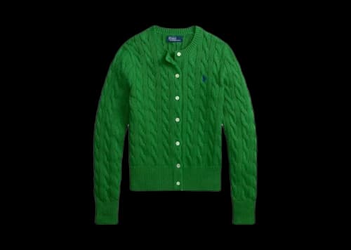 Polo Ralph Lauren Long Sleeve Cardigan Fiji Green