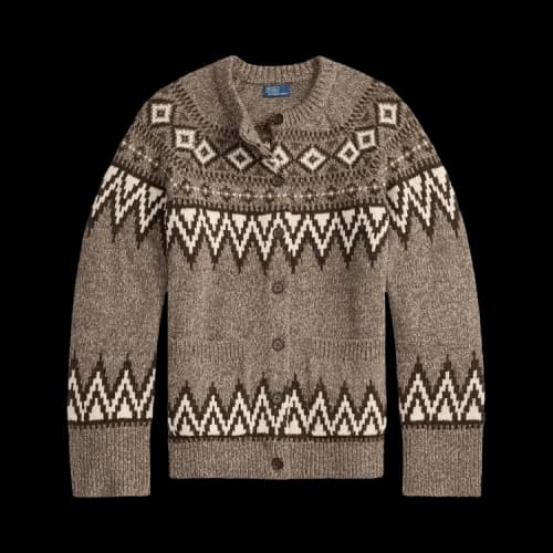 Polo Ralph Lauren Long-Sleeve Crew Neck Cardigan Sweater 'Mushroom'