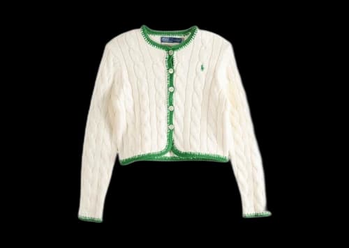 Polo Ralph Lauren Long Sleeve Crew Neck Cardigan Cricket Cream