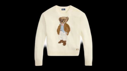 Polo Ralph Lauren Women's Cotton Bear Sweater Parchment Cream