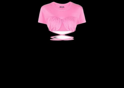 Jacquemus Wraparound Cropped T-Shirt T-Shirt Pink